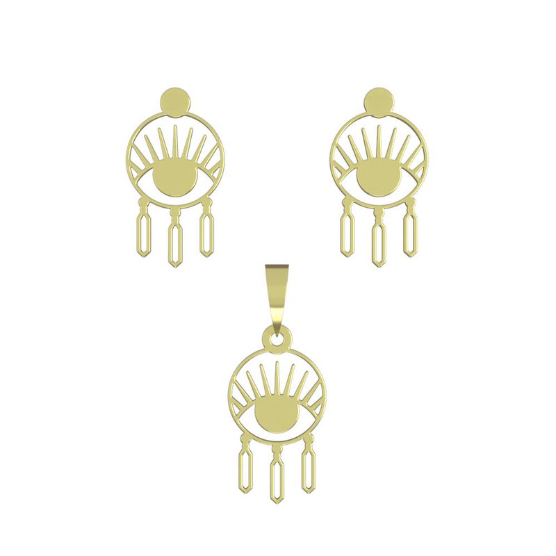 نیم ست طلا 18 عیار زنانه مدوپد مدل چشم کد NA15025