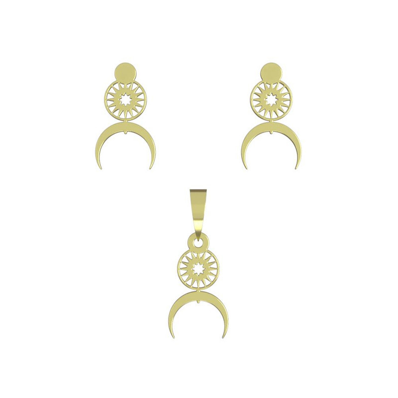 نیم ست طلا 18 عیار زنانه مدوپد مدل ماه کد NA15029 نیم ست طلا 18 عیار زنانه مدوپد مدل ماه کد NA15029