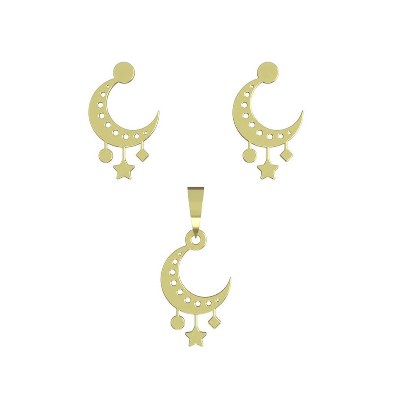 نیم ست طلا 18 عیار زنانه مدوپد مدل ماه کد NA15039 نیم ست طلا 18 عیار زنانه مدوپد مدل ماه کد NA15039