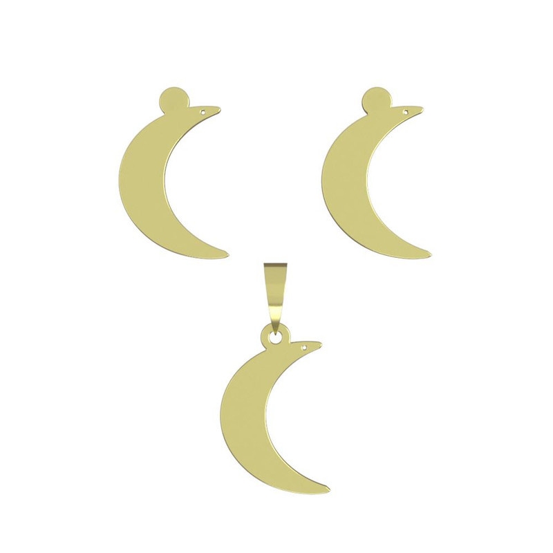 نیم ست طلا 18 عیار زنانه مدوپد مدل ماه کد NA15074 نیم ست طلا 18 عیار زنانه مدوپد مدل ماه کد NA15074