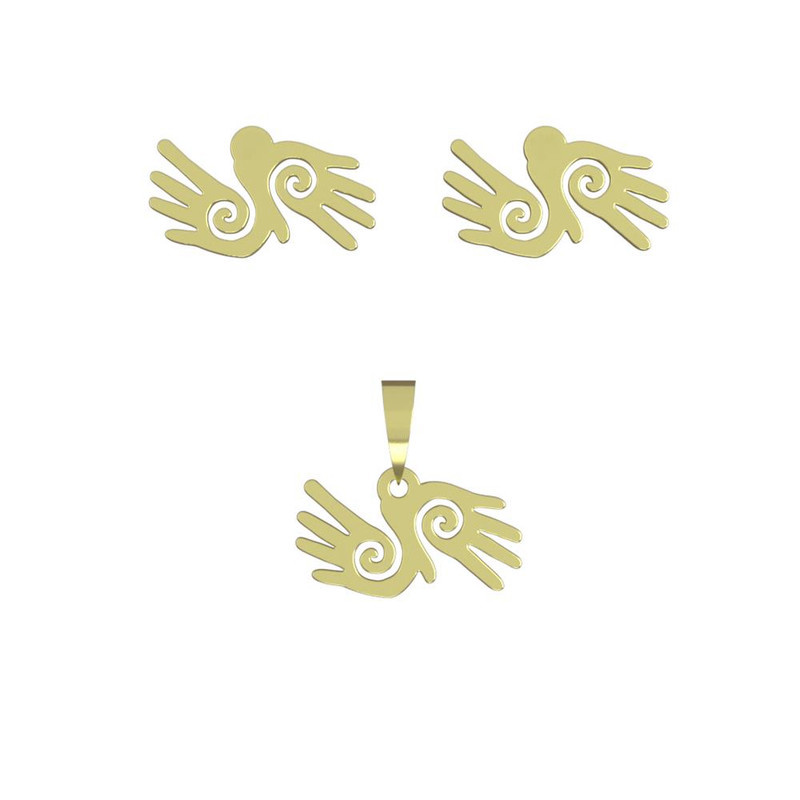 نیم ست طلا 18 عیار زنانه مدوپد مدل دست کد NA15092