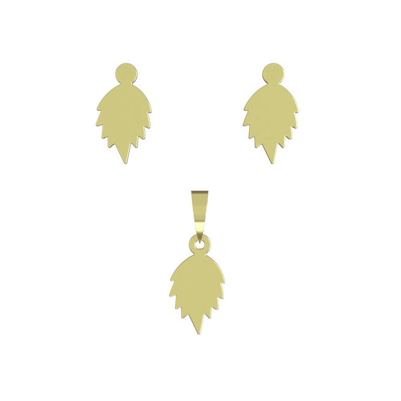 نیم ست طلا 18 عیار زنانه مدوپد مدل برگ کد NA15204