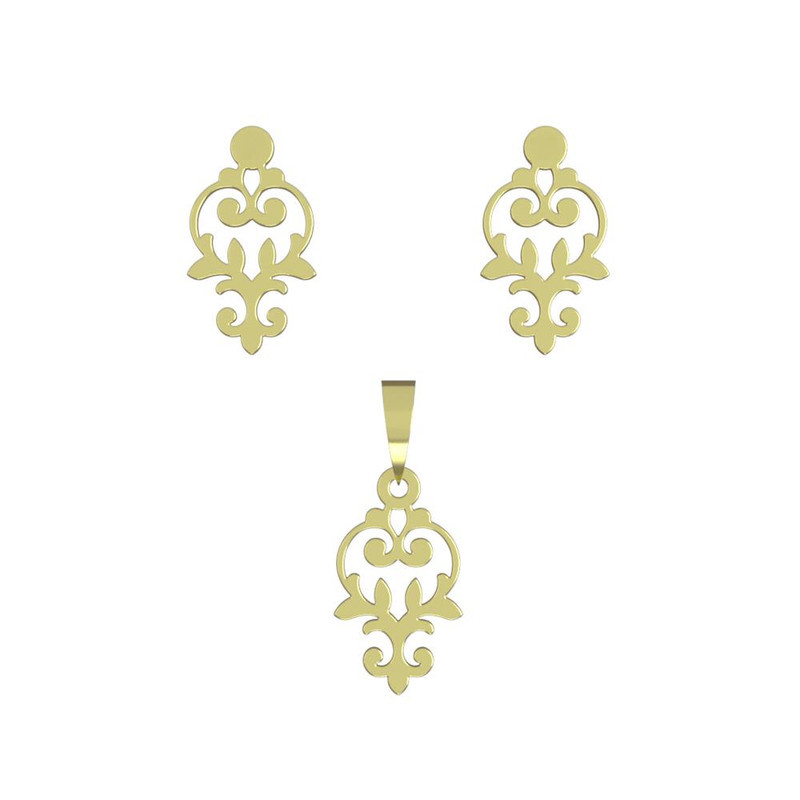 نیم ست طلا 18 عیار زنانه مدوپد مدل اسلیمی کد NA15287 نیم ست طلا 18 عیار زنانه مدوپد مدل اسلیمی کد NA15287