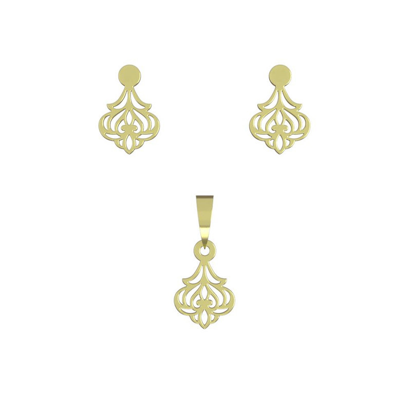 نیم ست طلا 18 عیار زنانه مدوپد مدل اسلیمی کد NA15291