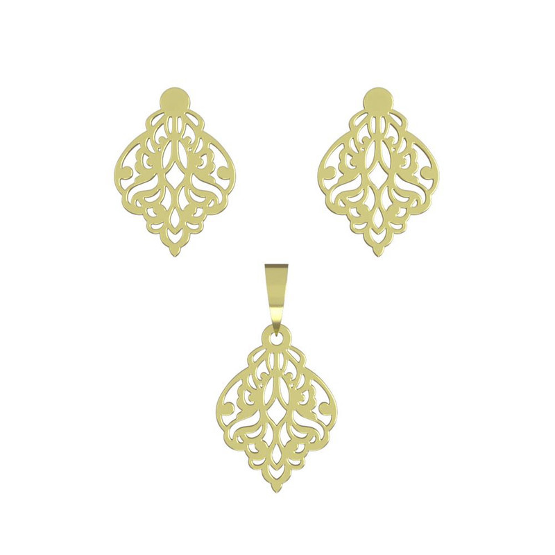 نیم ست طلا 18 عیار زنانه مدوپد مدل اسلیمی کد NA15310 نیم ست طلا 18 عیار زنانه مدوپد مدل اسلیمی کد NA15310