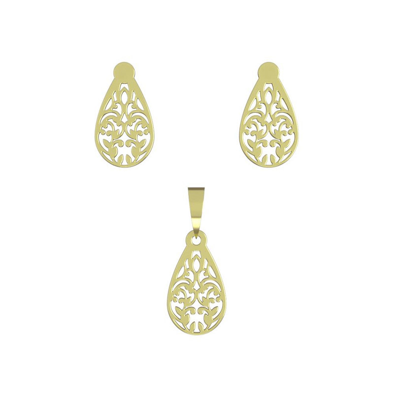 نیم ست طلا 18 عیار زنانه مدوپد مدل اسلیمی کد NA15318 نیم ست طلا 18 عیار زنانه مدوپد مدل اسلیمی کد NA15318