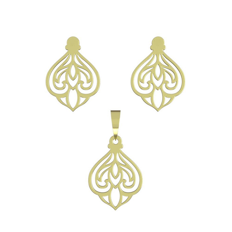 نیم ست طلا 18 عیار زنانه مدوپد مدل اسلیمی کد NA15327