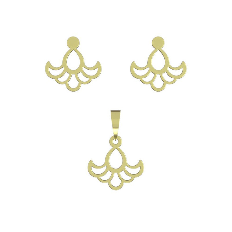 نیم ست طلا 18 عیار زنانه مدوپد مدل اسلیمی کد NA15331 نیم ست طلا 18 عیار زنانه مدوپد مدل اسلیمی کد NA15331