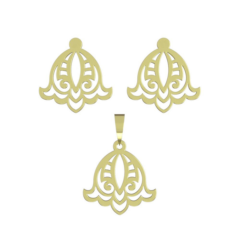 نیم ست طلا 18 عیار زنانه مدوپد مدل اسلیمی کد NA15332 نیم ست طلا 18 عیار زنانه مدوپد مدل اسلیمی کد NA15332