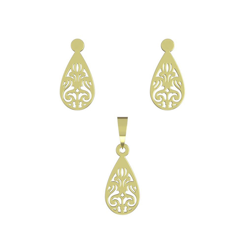 نیم ست طلا 18 عیار زنانه مدوپد مدل اسلیمی کد NA15339