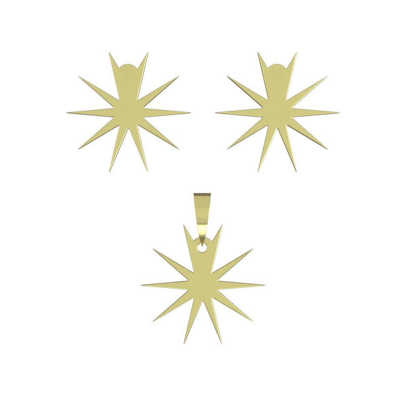 نیم ست طلا 18 عیار زنانه مدوپد مدل ستاره کد NA15565