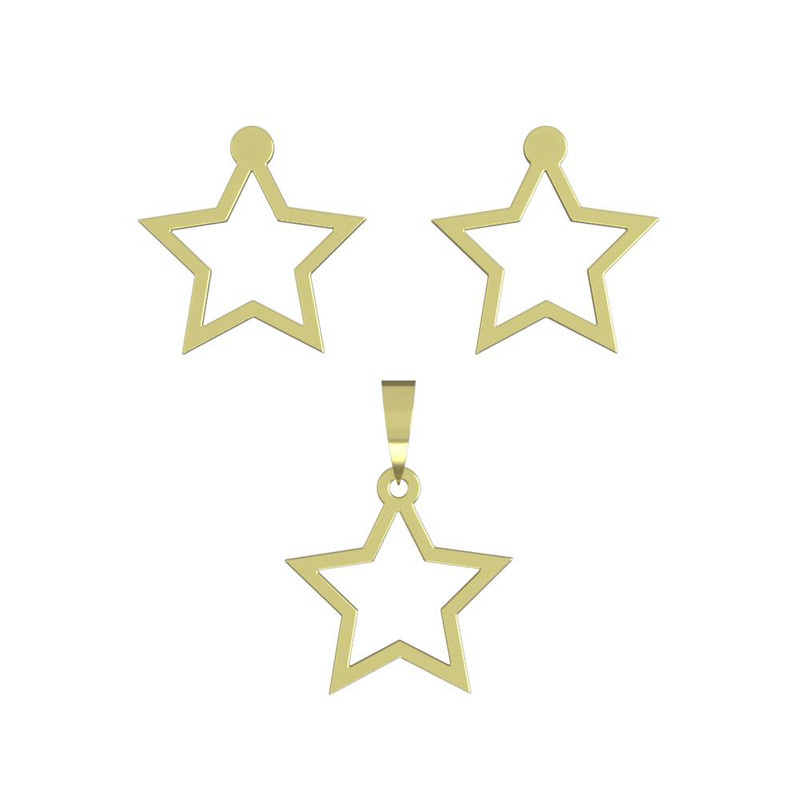 نیم ست طلا 18 عیار زنانه مدوپد مدل ستاره کد NA15581 نیم ست طلا 18 عیار زنانه مدوپد مدل ستاره کد NA15581