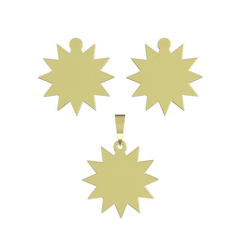 نیم ست طلا 18 عیار زنانه مدوپد مدل ستاره کد NA15638