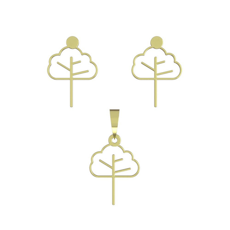 نیم ست طلا 18 عیار زنانه مدوپد مدل درخت کد NA15743 نیم ست طلا 18 عیار زنانه مدوپد مدل درخت کد NA15743