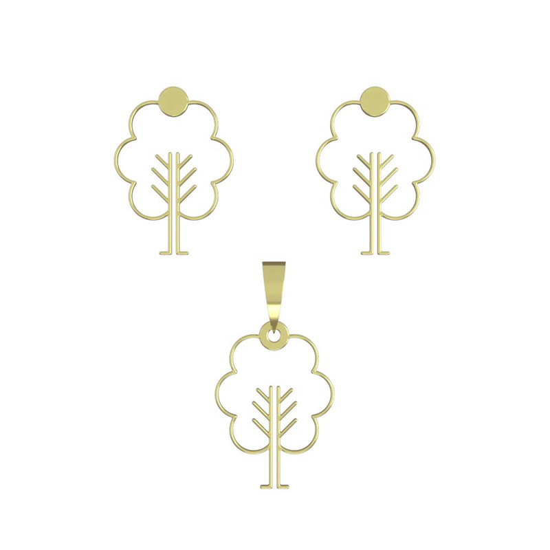 نیم ست طلا 18 عیار زنانه مدوپد مدل درخت کد NA15761 نیم ست طلا 18 عیار زنانه مدوپد مدل درخت کد NA15761