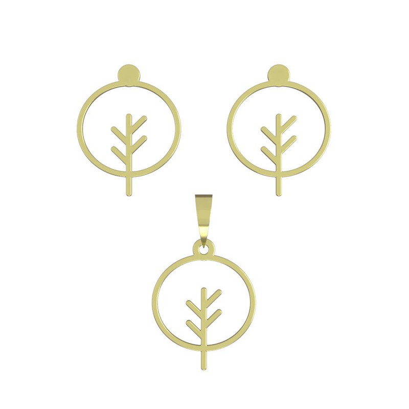 نیم ست طلا 18 عیار زنانه مدوپد مدل درخت کد NA15799 نیم ست طلا 18 عیار زنانه مدوپد مدل درخت کد NA15799