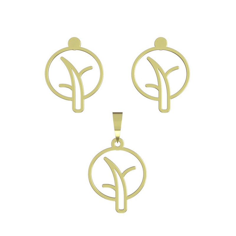 نیم ست طلا 18 عیار زنانه مدوپد مدل درخت کد NA15801 نیم ست طلا 18 عیار زنانه مدوپد مدل درخت کد NA15801