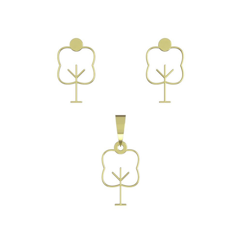 نیم ست طلا 18 عیار زنانه مدوپد مدل درخت کد NA15810 نیم ست طلا 18 عیار زنانه مدوپد مدل درخت کد NA15810