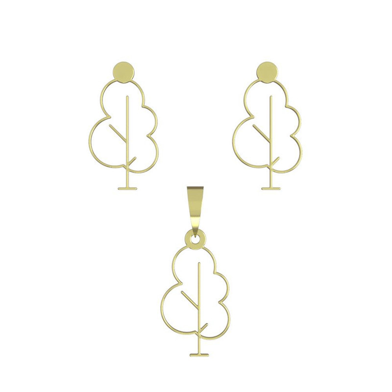 نیم ست طلا 18 عیار زنانه مدوپد مدل درخت کد NA15813 نیم ست طلا 18 عیار زنانه مدوپد مدل درخت کد NA15813