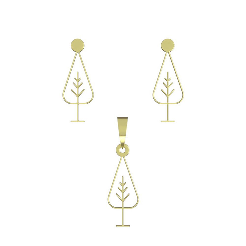 نیم ست طلا 18 عیار زنانه مدوپد مدل درخت کد NA15815 نیم ست طلا 18 عیار زنانه مدوپد مدل درخت کد NA15815