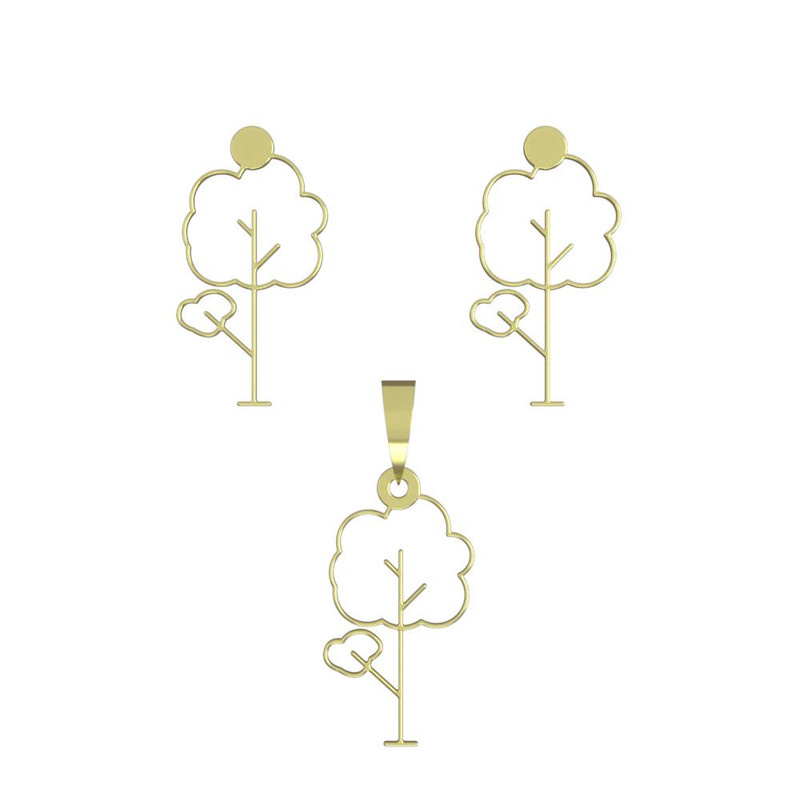 نیم ست طلا 18 عیار زنانه مدوپد مدل درخت کد NA15816 نیم ست طلا 18 عیار زنانه مدوپد مدل درخت کد NA15816