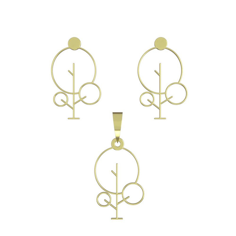 نیم ست طلا 18 عیار زنانه مدوپد مدل درخت کد NA15818 نیم ست طلا 18 عیار زنانه مدوپد مدل درخت کد NA15818