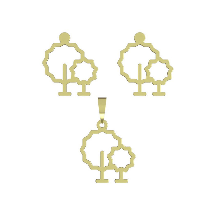 نیم ست طلا 18 عیار زنانه مدوپد مدل درخت کد NA15829 نیم ست طلا 18 عیار زنانه مدوپد مدل درخت کد NA15829