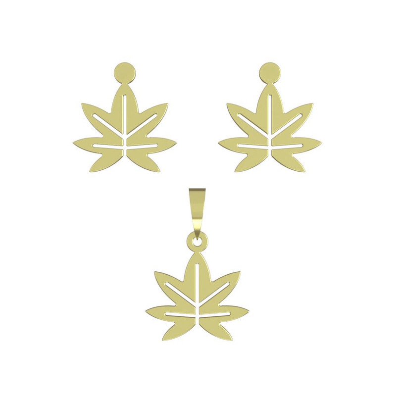 نیم ست طلا 18 عیار زنانه مدوپد مدل برگ کد NA15864 نیم ست طلا 18 عیار زنانه مدوپد مدل برگ کد NA15864