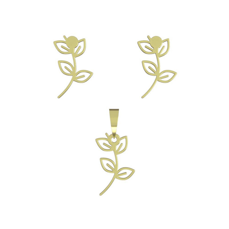 نیم ست طلا 18 عیار زنانه مدوپد مدل برگ کد NA15988 نیم ست طلا 18 عیار زنانه مدوپد مدل برگ کد NA15988