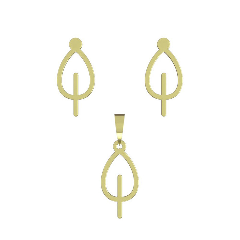 نیم ست طلا 18 عیار زنانه مدوپد مدل برگ کد NA16013 نیم ست طلا 18 عیار زنانه مدوپد مدل برگ کد NA16013