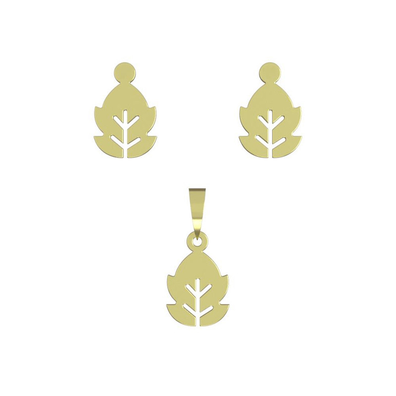 نیم ست طلا 18 عیار زنانه مدوپد مدل برگ کد NA16018 نیم ست طلا 18 عیار زنانه مدوپد مدل برگ کد NA16018