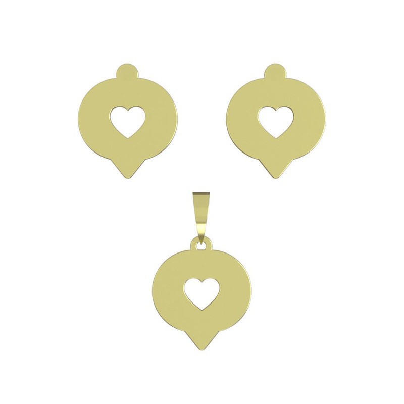 نیم ست طلا 18 عیار زنانه مدوپد مدل علامت قلب کد NA16034