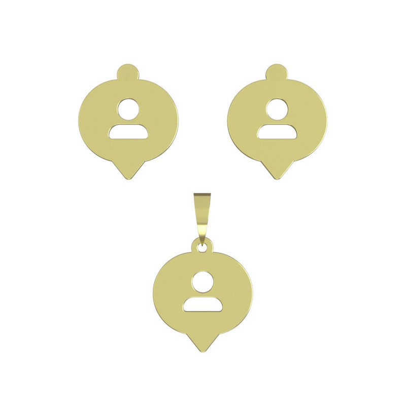 نیم ست طلا 18 عیار زنانه مدوپد مدل علامت پروفایل کد NA16036 نیم ست طلا 18 عیار زنانه مدوپد مدل علامت پروفایل کد NA16036