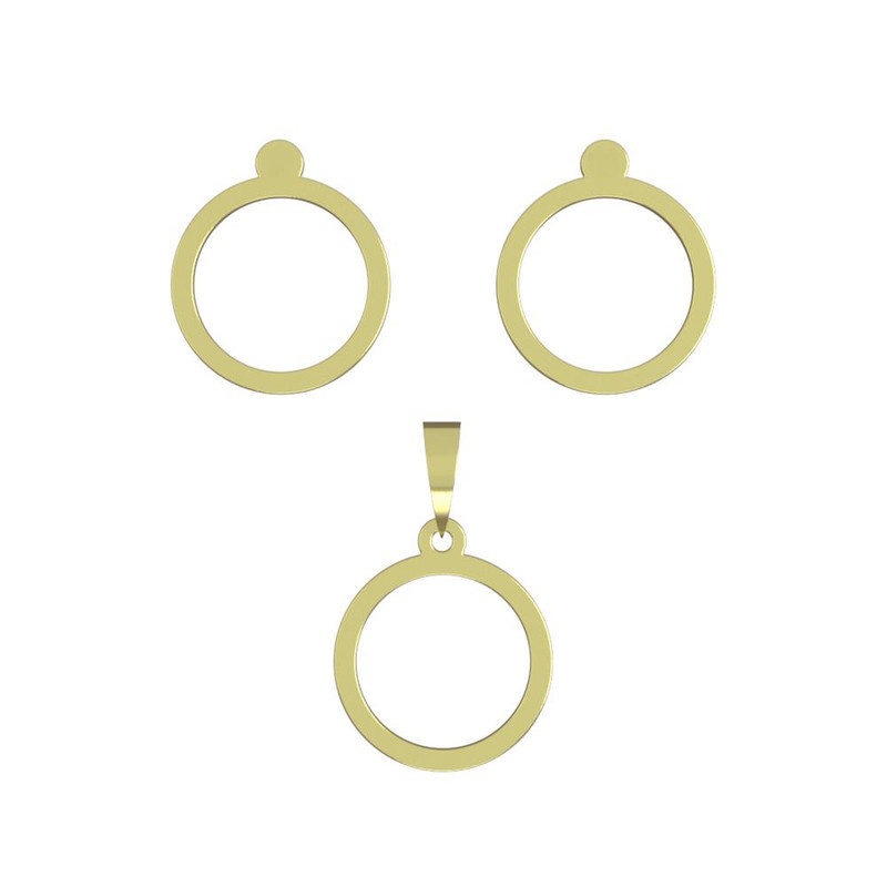 نیم ست طلا 18 عیار زنانه مدوپد مدل دایره کد NA16260