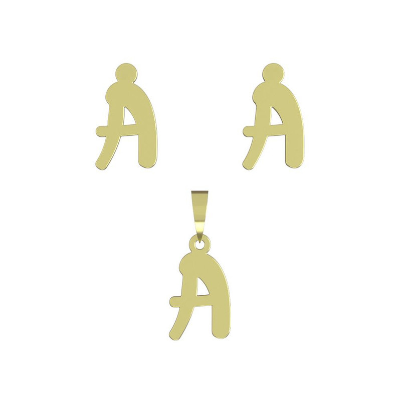 نیم ست طلا 18 عیار زنانه مدوپد مدل حرف A کد NA16608 نیم ست طلا 18 عیار زنانه مدوپد مدل حرف A کد NA16608