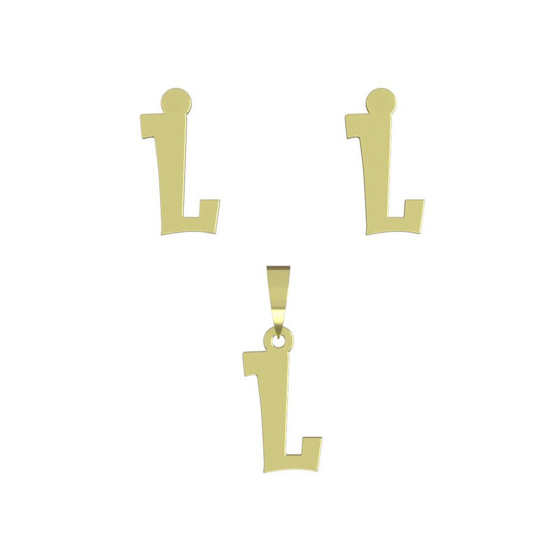 نیم ست طلا 18 عیار زنانه مدوپد مدل حرف L کد NA16625 نیم ست طلا 18 عیار زنانه مدوپد مدل حرف L کد NA16625