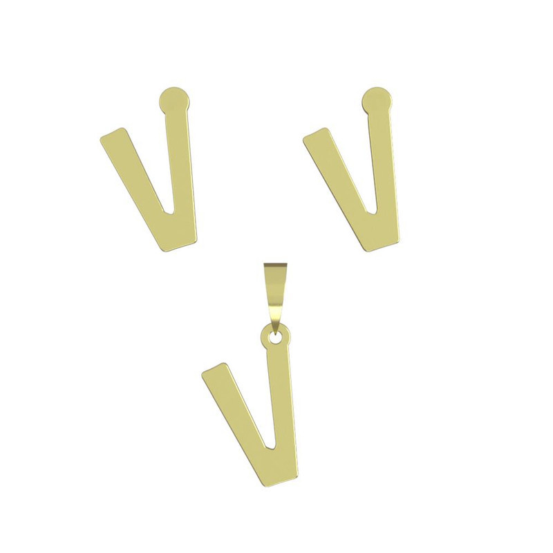 نیم ست طلا 18 عیار زنانه مدوپد مدل حرف V کد NA16639 نیم ست طلا 18 عیار زنانه مدوپد مدل حرف V کد NA16639