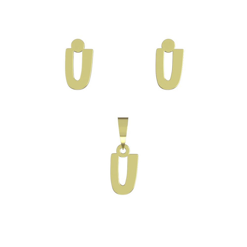 نیم ست طلا 18 عیار زنانه مدوپد مدل حرف U کد NA16619 نیم ست طلا 18 عیار زنانه مدوپد مدل حرف U کد NA16619