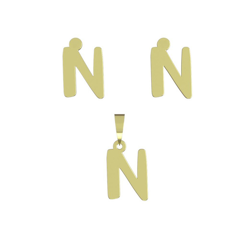 نیم ست طلا 18 عیار زنانه مدوپد مدل حرف N کد NA16720 نیم ست طلا 18 عیار زنانه مدوپد مدل حرف N کد NA16720