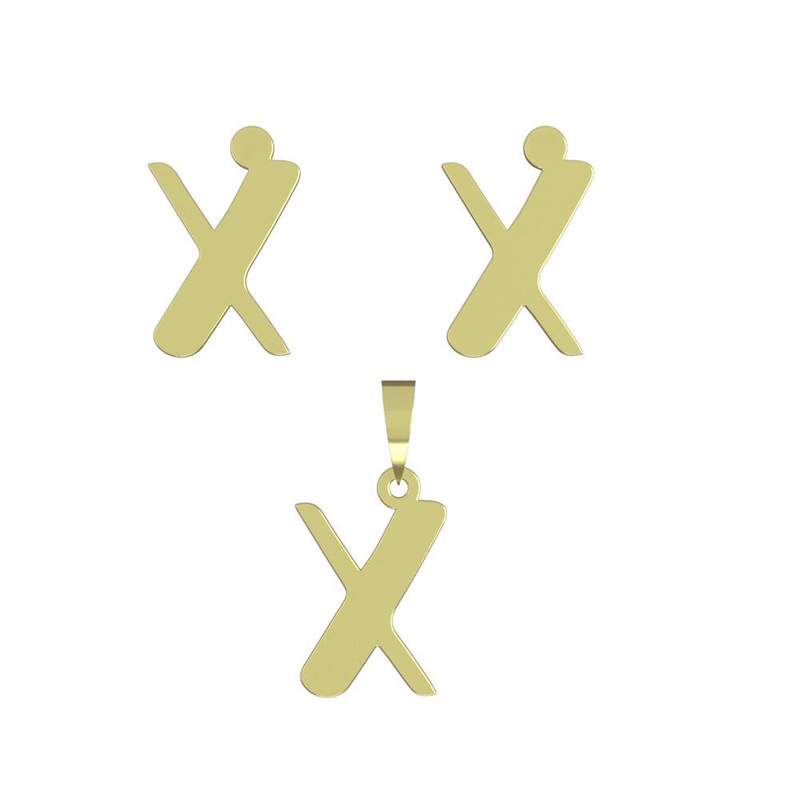 نیم ست طلا 18 عیار زنانه مدوپد مدل حرف X کد NA16730