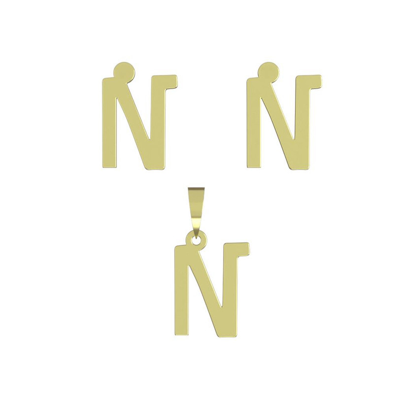 نیم ست طلا 18 عیار زنانه مدوپد مدل حرف N کد NA16746 نیم ست طلا 18 عیار زنانه مدوپد مدل حرف N کد NA16746