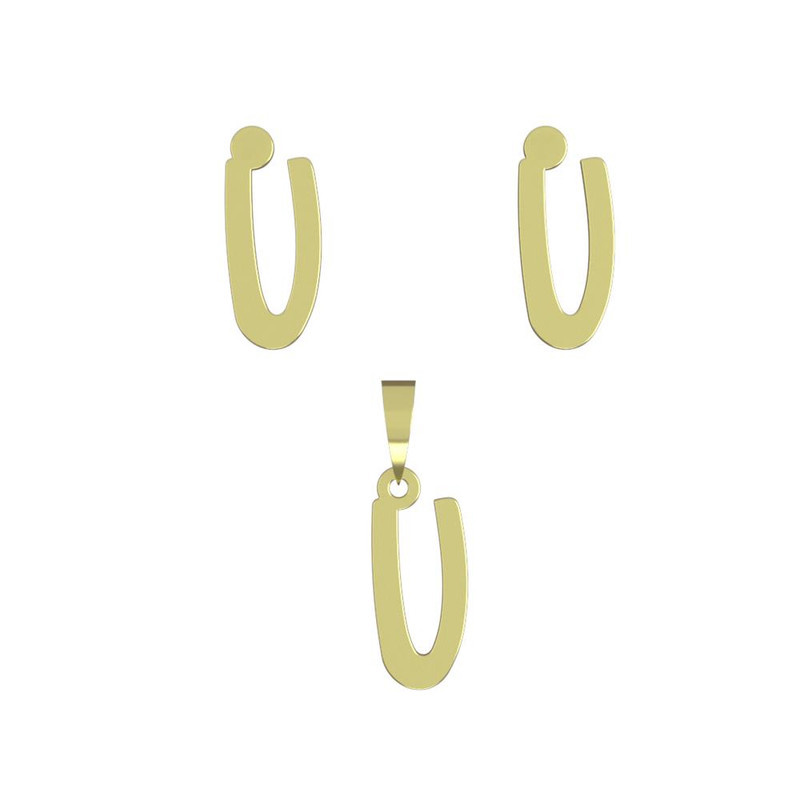 نیم ست طلا 18 عیار زنانه مدوپد مدل حرف U کد NA16753 نیم ست طلا 18 عیار زنانه مدوپد مدل حرف U کد NA16753