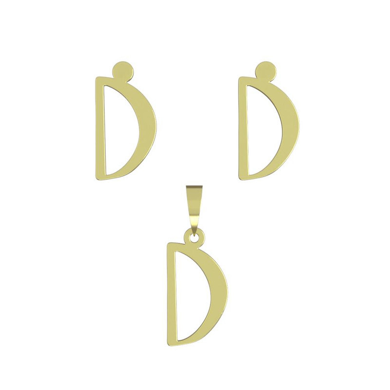 نیم ست طلا 18 عیار زنانه مدوپد مدل حرف D کد NA16764 نیم ست طلا 18 عیار زنانه مدوپد مدل حرف D کد NA16764