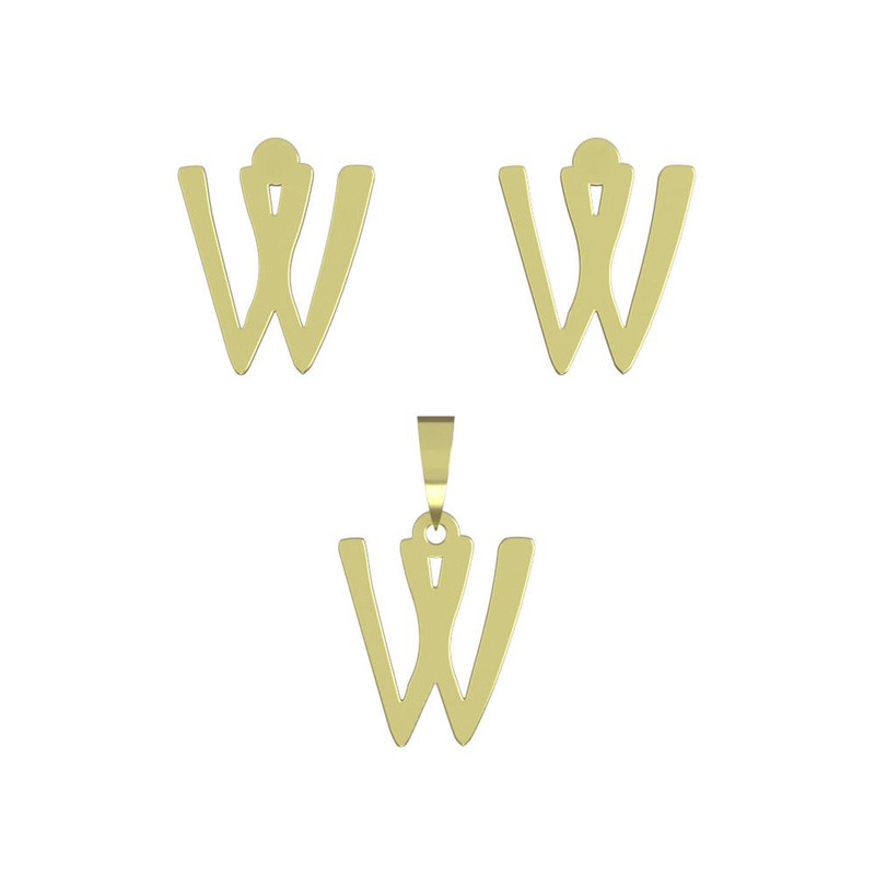 نیم ست طلا 18 عیار زنانه مدوپد مدل حرف W کد NA16800 نیم ست طلا 18 عیار زنانه مدوپد مدل حرف W کد NA16800