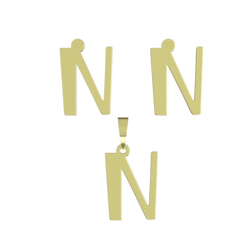 نیم ست طلا 18 عیار زنانه مدوپد مدل حرف N کد NA16848 نیم ست طلا 18 عیار زنانه مدوپد مدل حرف N کد NA16848