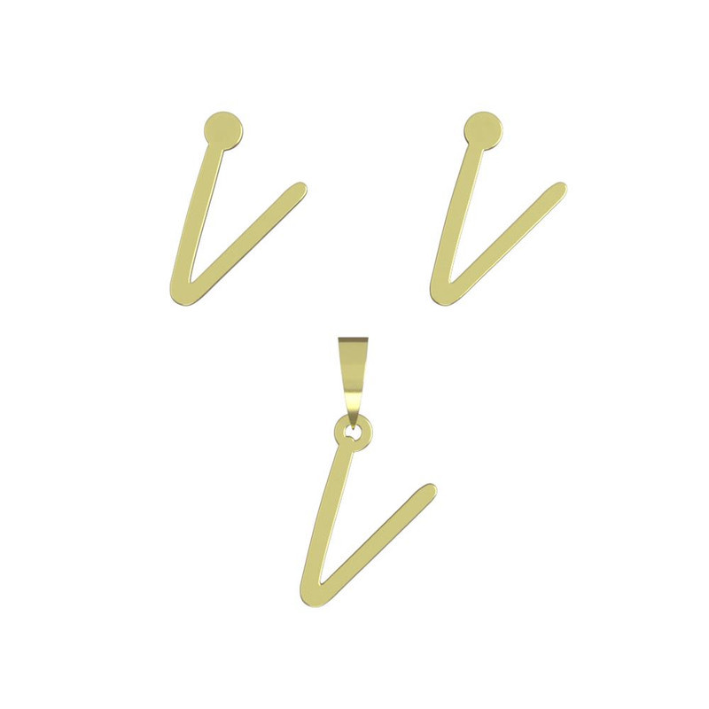 نیم ست طلا 18 عیار زنانه مدوپد مدل حرف V کد NA17194 نیم ست طلا 18 عیار زنانه مدوپد مدل حرف V کد NA17194