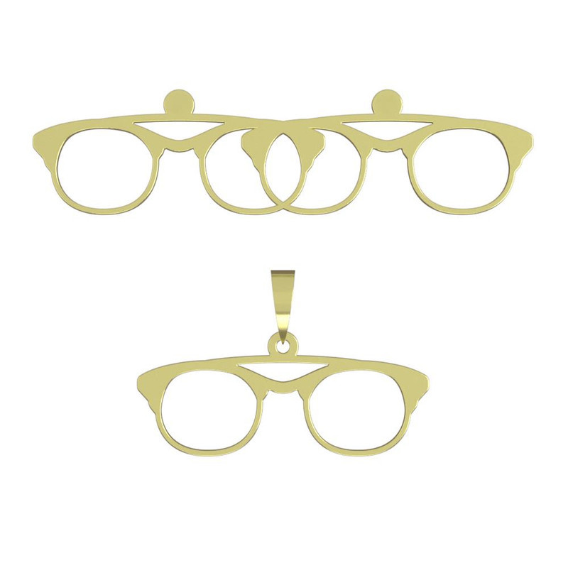 نیم ست طلا 18 عیار زنانه مدوپد مدل عینک کد NA17371
