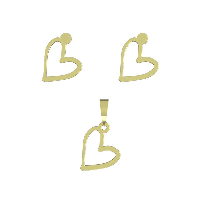 نیم ست طلا 18 عیار زنانه مدوپد مدل قلب کد NA17492 نیم ست طلا 18 عیار زنانه مدوپد مدل قلب کد NA17492