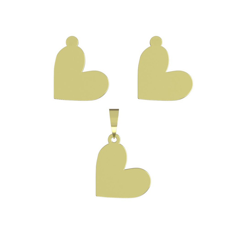 نیم ست طلا 18 عیار زنانه مدوپد مدل قلب کد NA17546 نیم ست طلا 18 عیار زنانه مدوپد مدل قلب کد NA17546