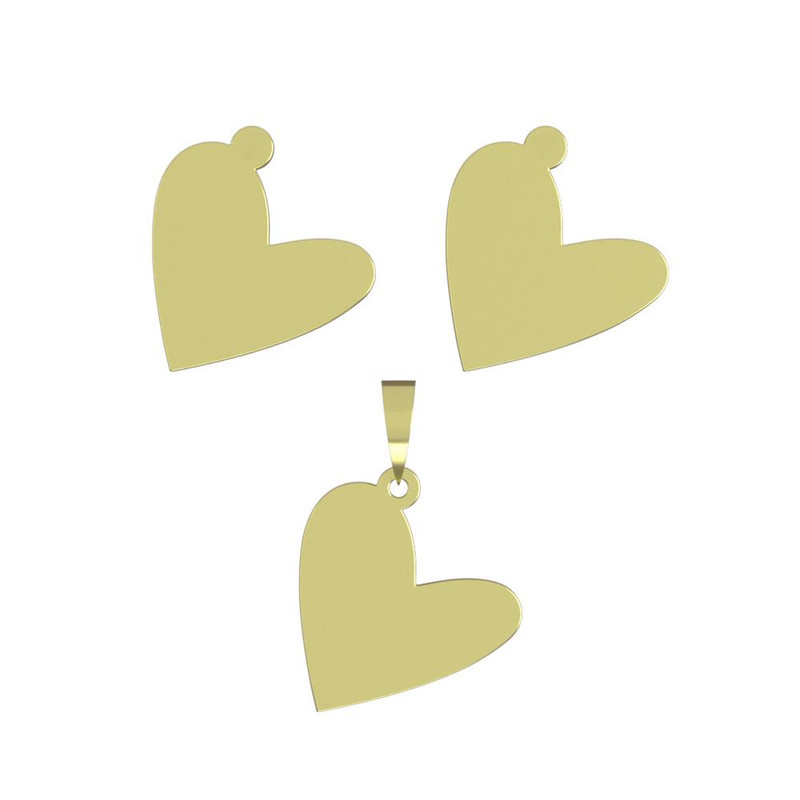 نیم ست طلا 18 عیار زنانه مدوپد مدل قلب کد NA17571